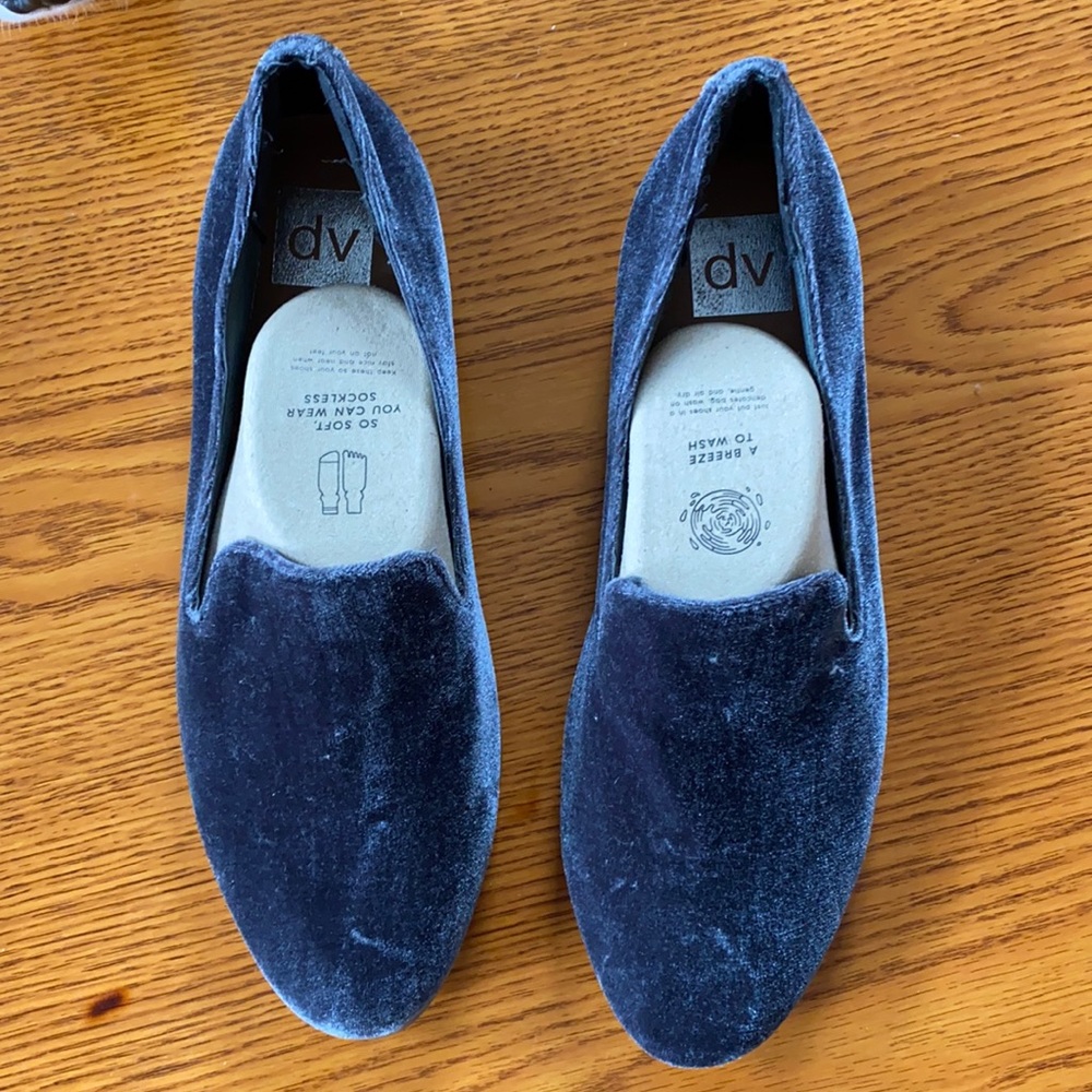 Navy velvet flats size 9.5